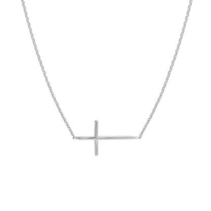 Dainty Sideways Cross Necklace