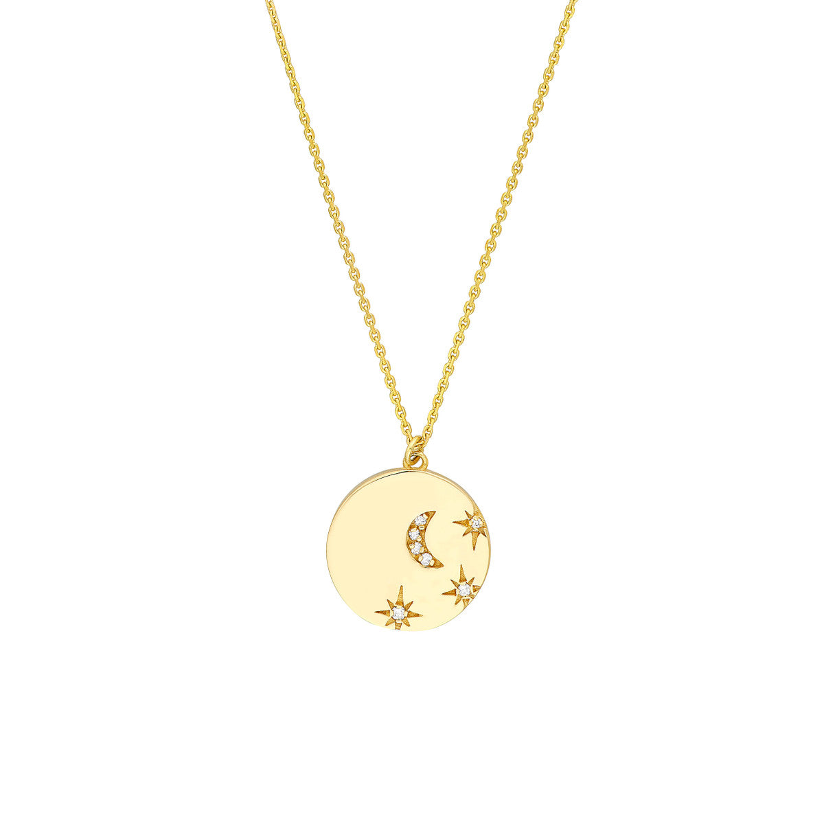 Moon & Stars Diamond Necklace