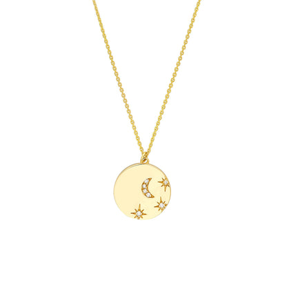 Moon & Stars Diamond Necklace