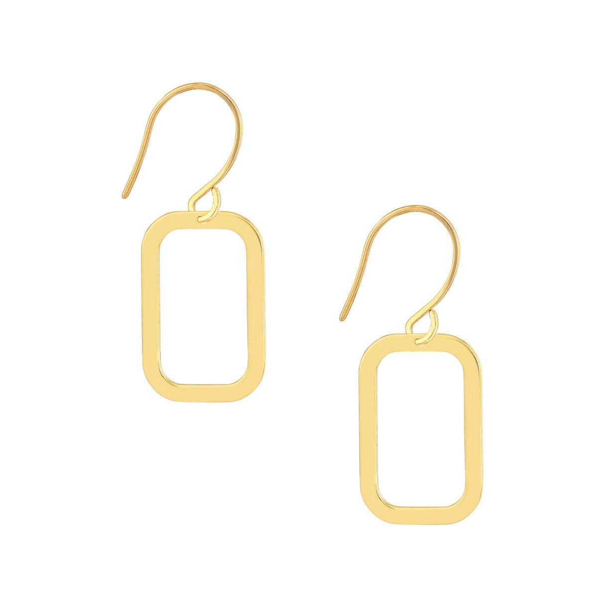 Gold Cushion Dangle Earrings