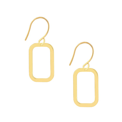 Gold Cushion Dangle Earrings