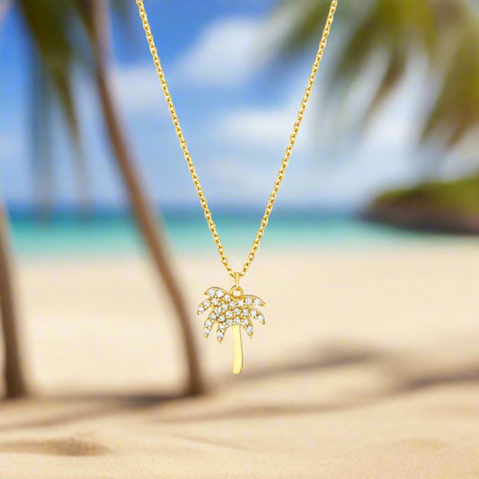 Diamond Palm Tree Necklace