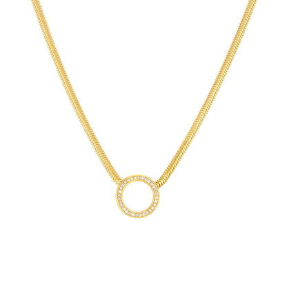 Chevalese 14 Karat Gold & Diamond Circle Necklace