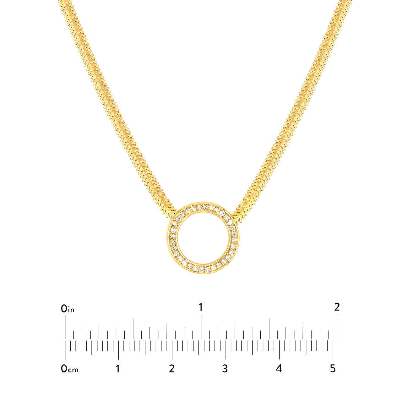 Chevalese 14 Karat Gold & Diamond Circle Necklace