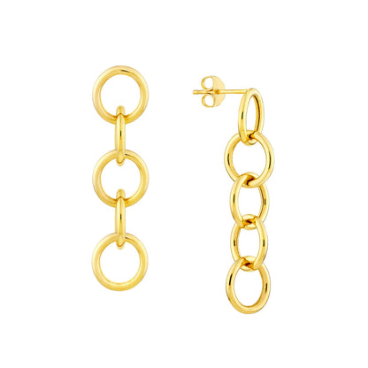 Gold Link Dangle Studs