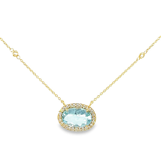 Oval Aquamarine Necklace