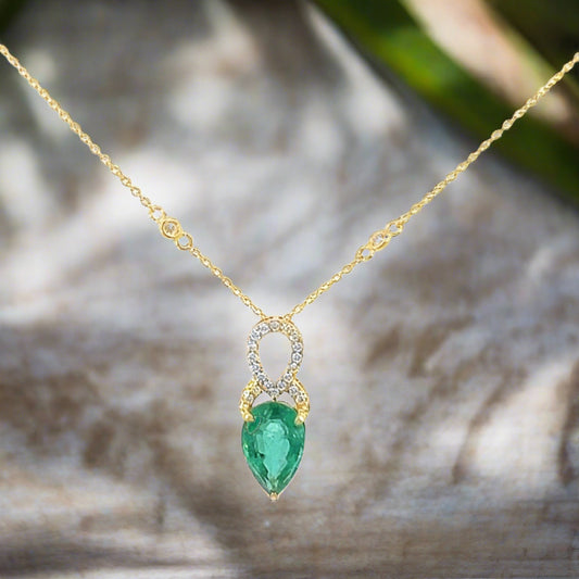 Emerald Pear Necklace