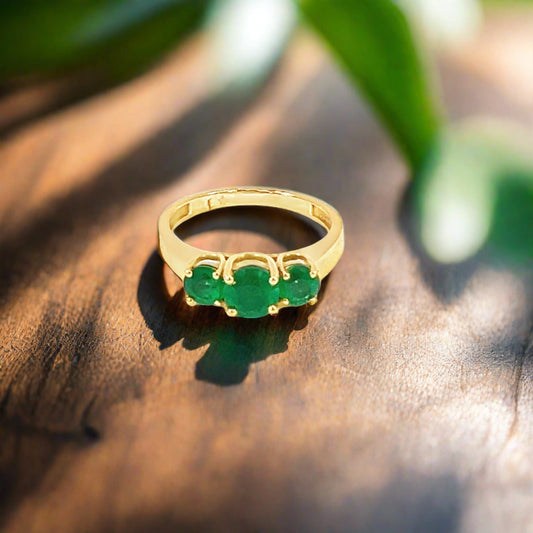 Emerald Three-stone Ring