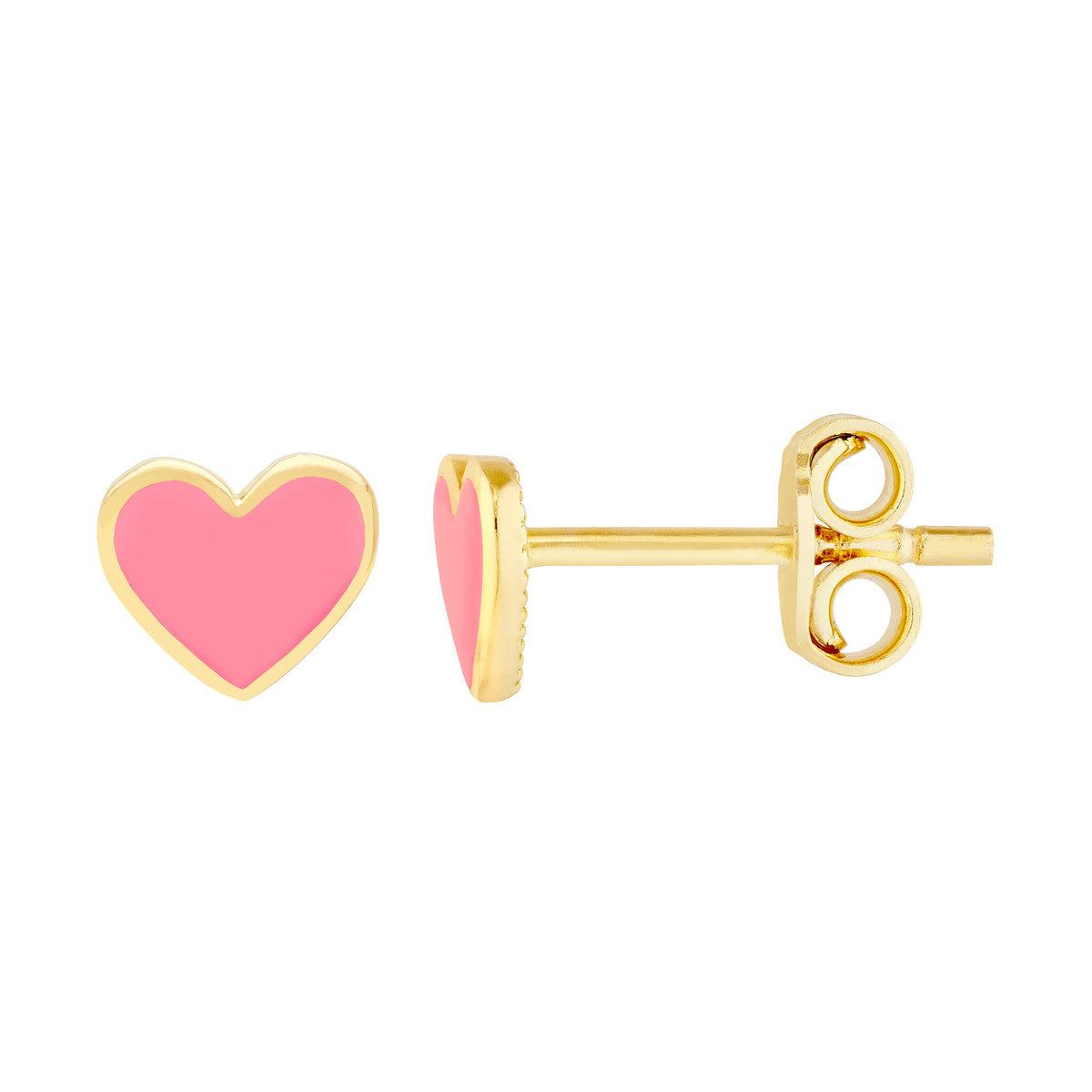 Enamel Heart Stud Earrings