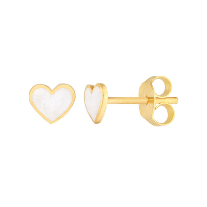 Enamel Heart Stud Earrings