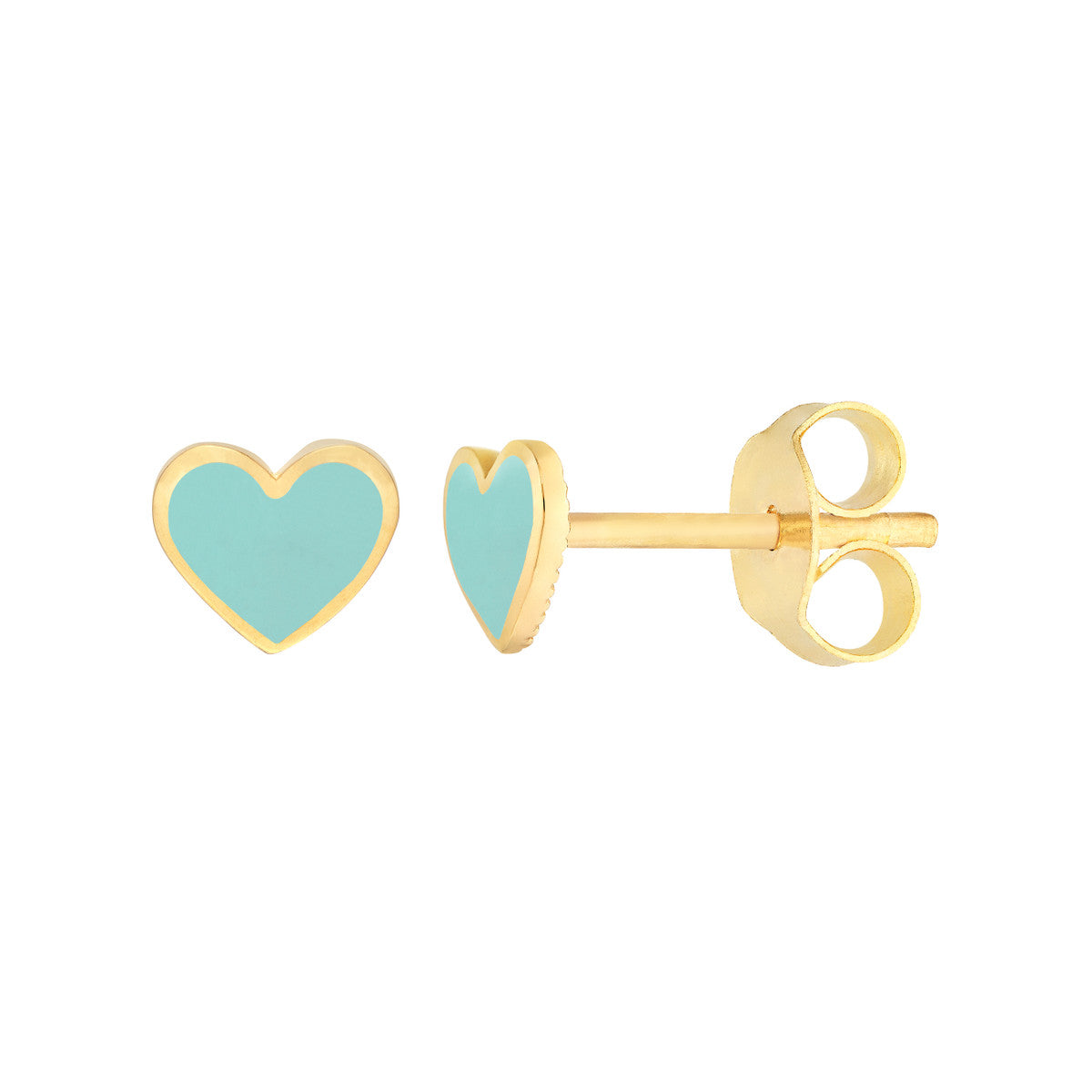 Enamel Heart Stud Earrings