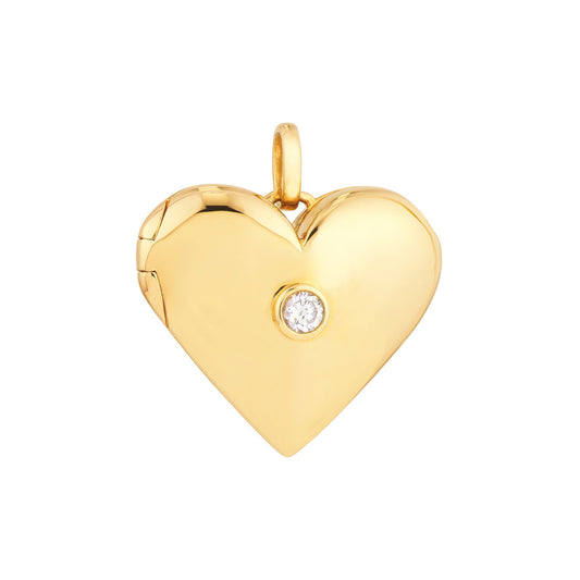 Diamond Puff Heart Locket