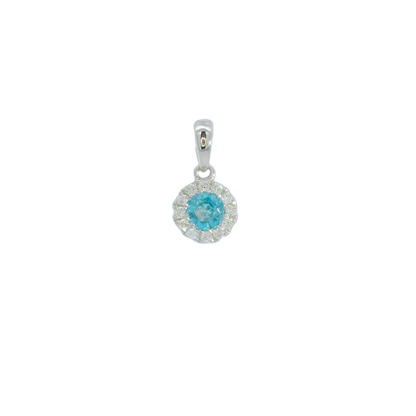 Piper Blue Zircon & Diamond Necklace