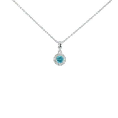 Piper Blue Zircon & Diamond Necklace