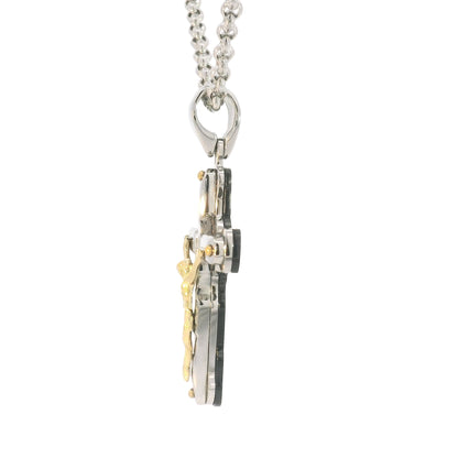 Stainless & Gold IP Crucifix Necklace