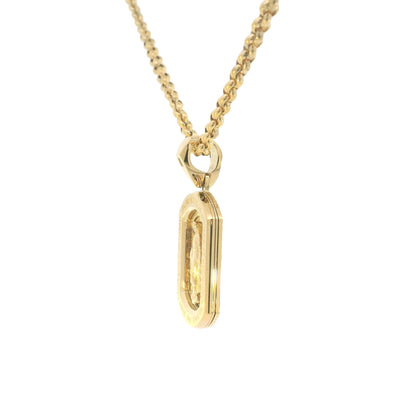 Gold IP Blessed Mother Mary Tag Necklace