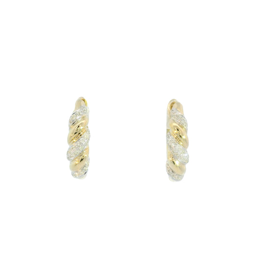Mirabelle Gold & Diamond Rope Huggies