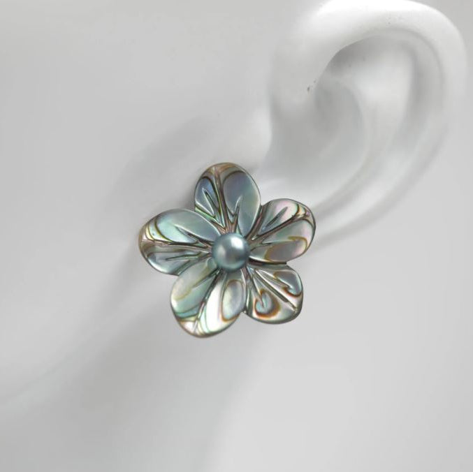 Mother of Pearl Flower Studs