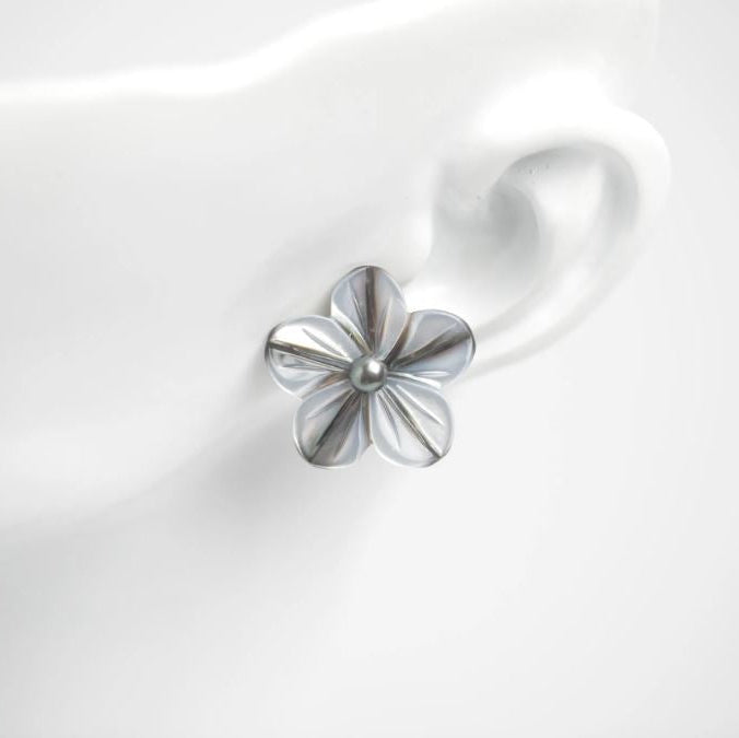 Mother of Pearl Flower Studs