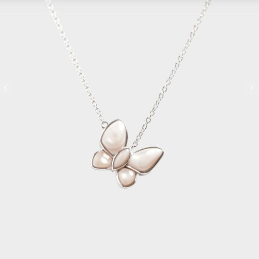 Moter of Pearl Butterfly Necklace