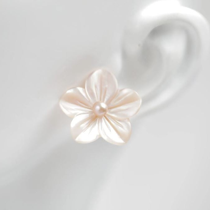 Mother of Pearl Flower Studs