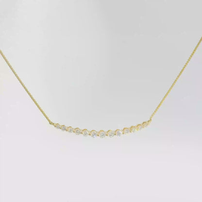 Gold & Diamond Swoop Necklace