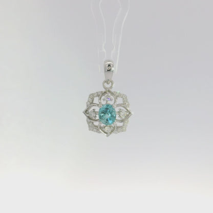 Magnolia Blue Zircon & Diamond Necklace