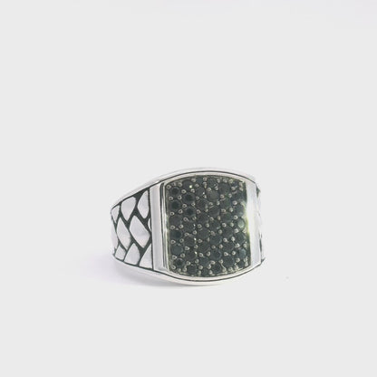 Alessio Sapphire Rope Signet Ring