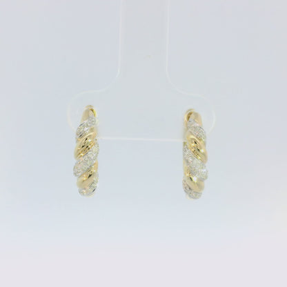 Mirabelle Gold & Diamond Rope Huggies