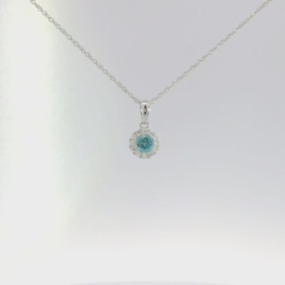 Piper Blue Zircon & Diamond Necklace