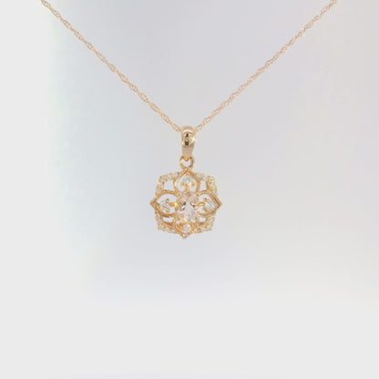 Magnolia Morganite & Diamond Necklace
