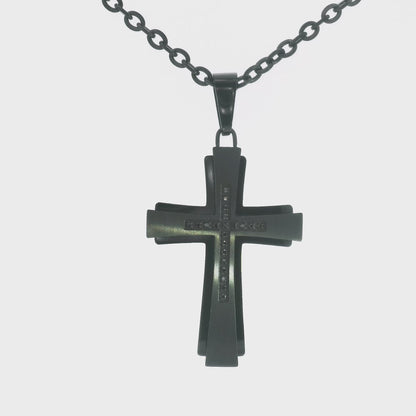 Black Diamond Cross Necklace
