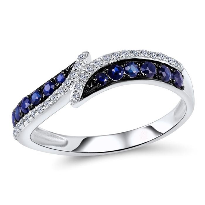 Sapphire & Diamond Embrace Ring