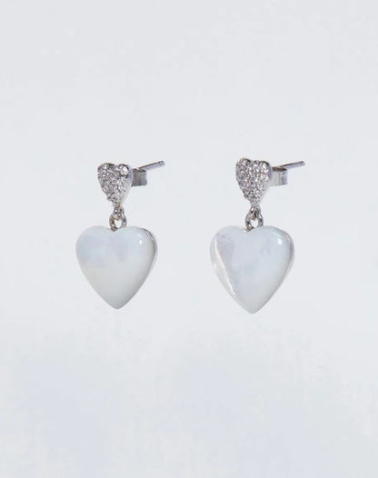 Heart Mother of Pearl Earrings