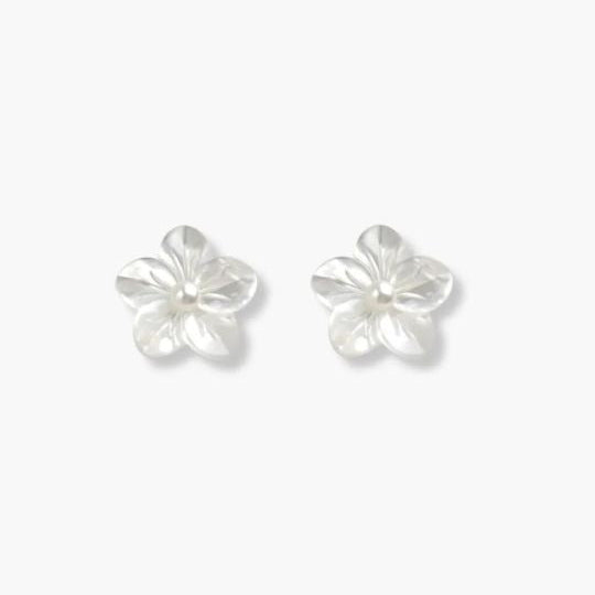 Mother of Pearl Flower Studs